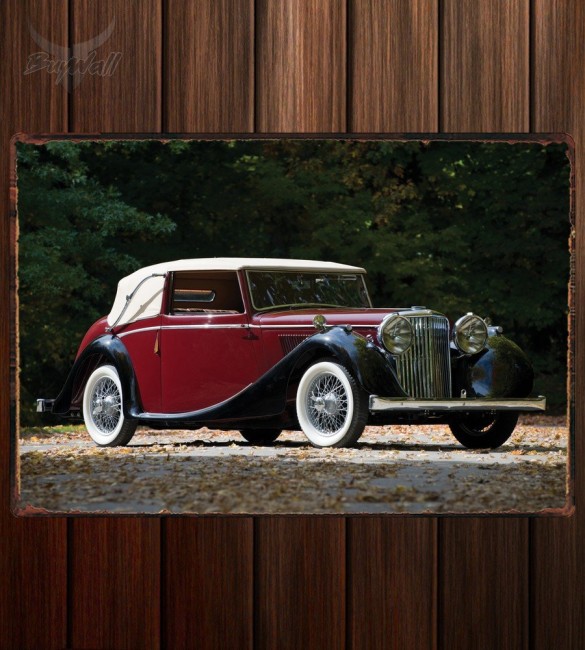 Металлическая табличка Jaguar MKIV Drophead Coupe Металлическая табличка Jaguar MKIV Drophead Coupe